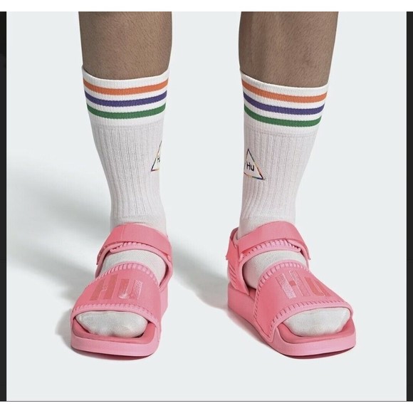 Adidas Adilette 2 Pharrell Williams Sandals Men's 4 Women's 5.5 Pink "Hyper Pop" - Picture 8 of 8